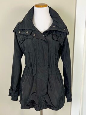 Sam Edelman Black Drawstring Waist Anorak Jacket